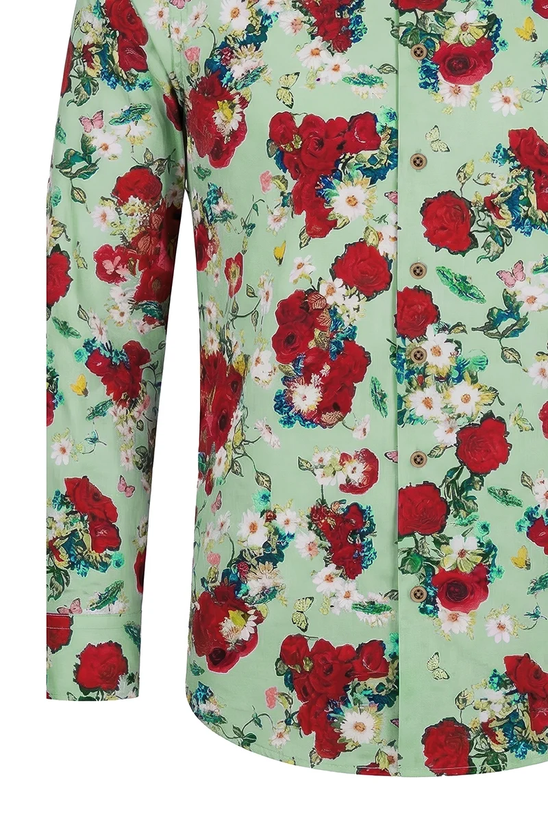 Vincent van Gogh Vase with Daisies and Poppies inspired Long Sleeve Men's Shirt