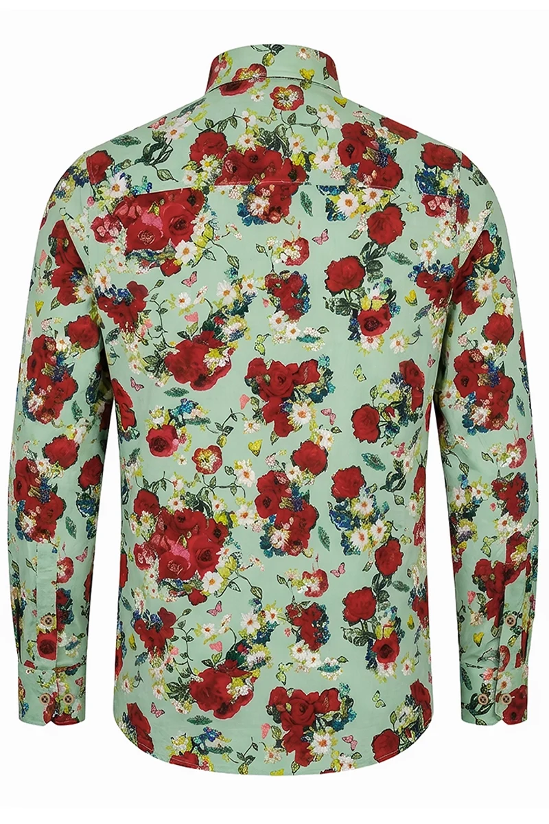 Vincent van Gogh Vase with Daisies and Poppies inspired Long Sleeve Men's Shirt