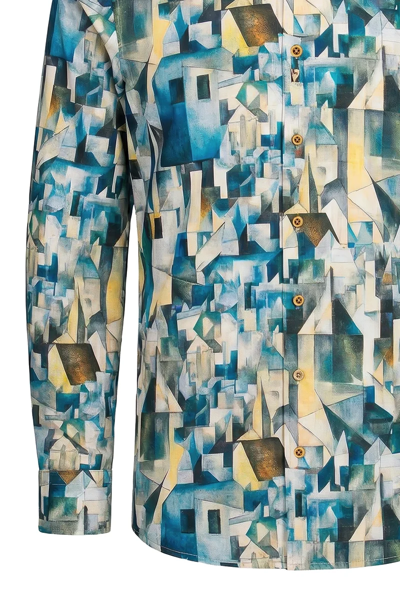 Georges Braque Pere du Cubisme inspired Long Sleeve Men's Shirt