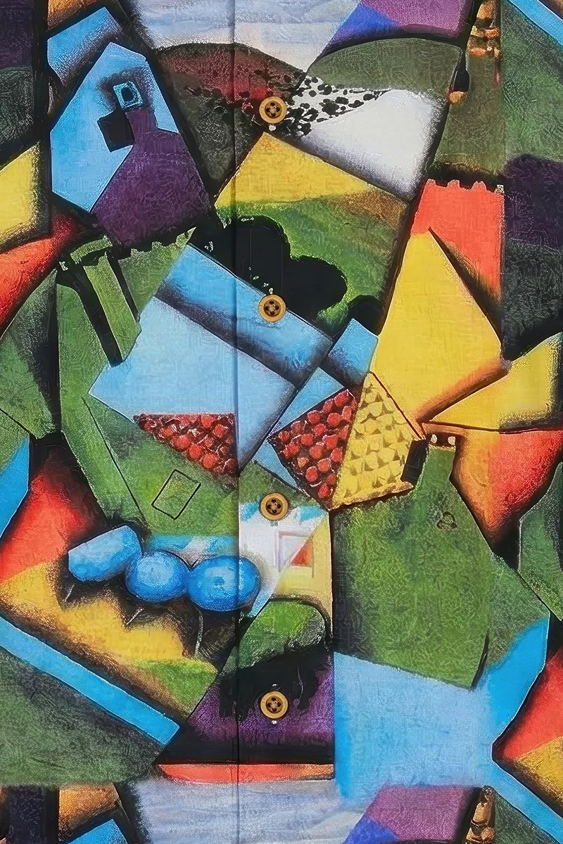 Landscape with Houses in Céret Juan Gris inspired Long Sleeve Men's Shirt