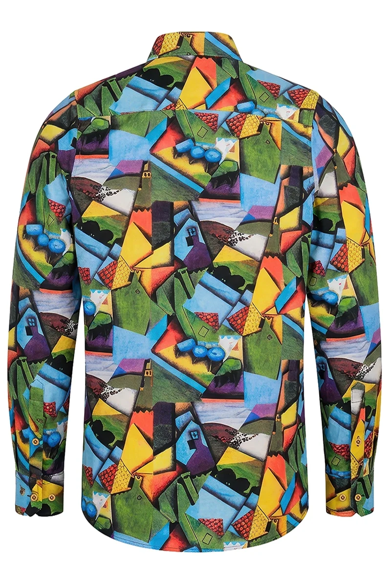 Landscape with Houses in Céret Juan Gris inspired Long Sleeve Men's Shirt