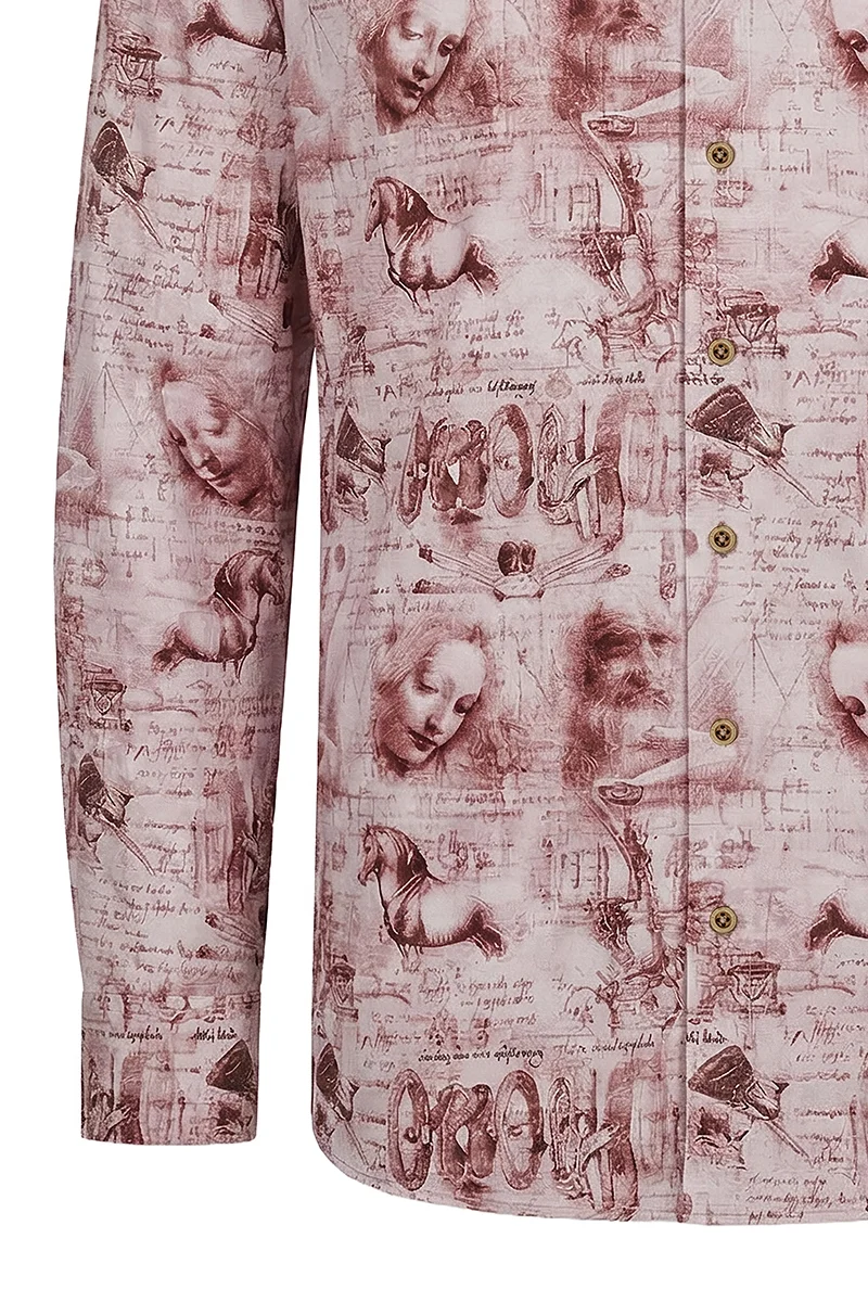 Leonardo Da Vinci Collage inspired Long Sleeve Men's Shirt