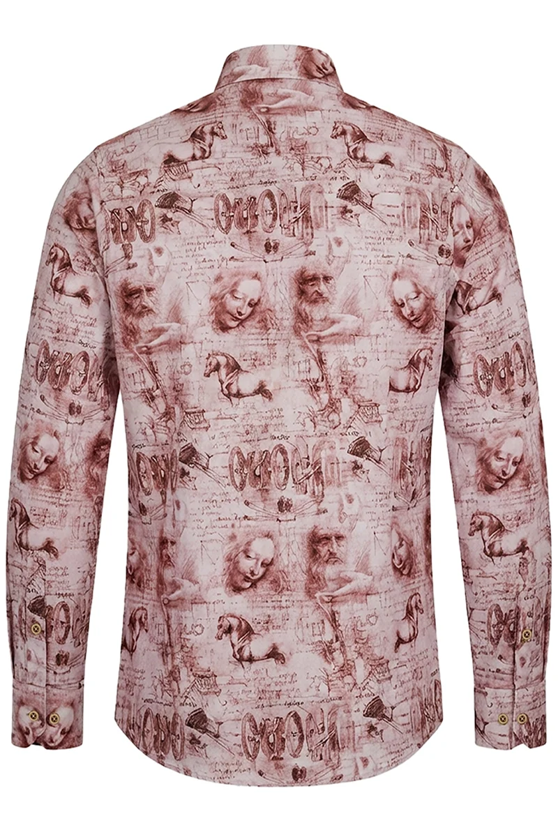 Leonardo Da Vinci Collage inspired Long Sleeve Men's Shirt