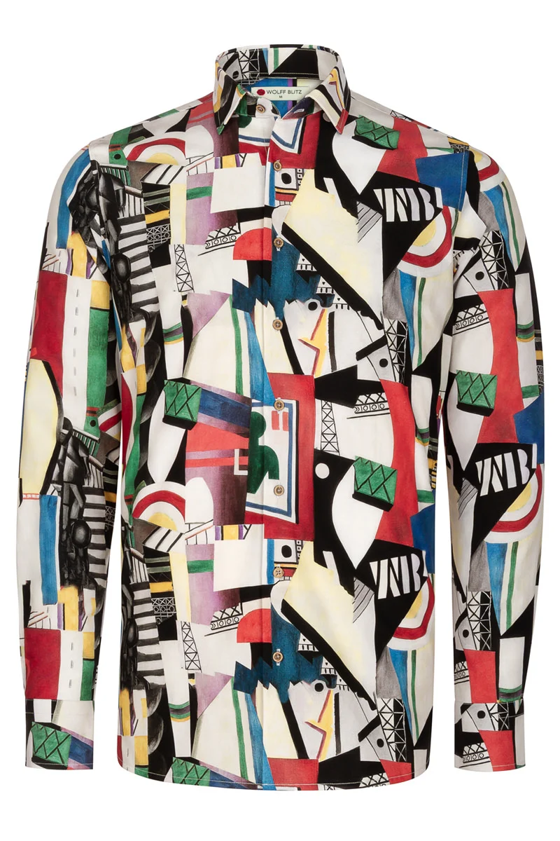 La Ville The City Fernand Léger inspired Long Sleeve Men's Shirt
