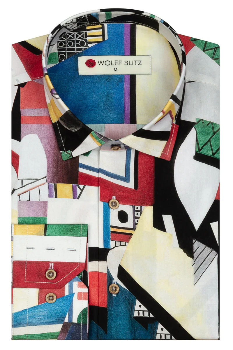 La Ville The City Fernand Léger inspired Long Sleeve Men's Shirt
