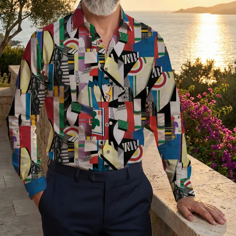 La Ville The City Fernand Léger inspired Long Sleeve Men's Shirt