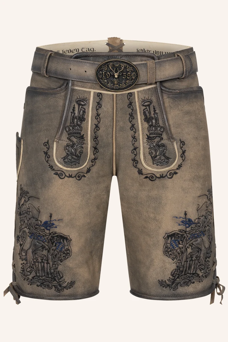 Lederhose LEBENSLANG % mit Gürtel - 666170-000-0007 - Krüger Tream - Herren Lederhose