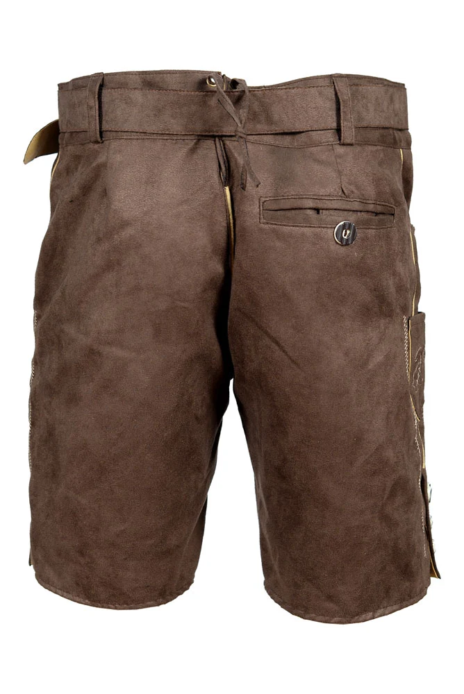 2310 Herren kurze Lederhose Polyester Lederhose mit Gürtel Trachten Lederhose Oktoberfest Lederhosen