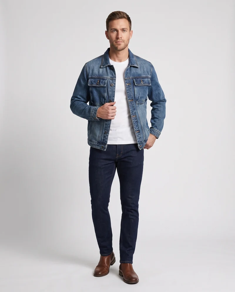 Herren Cargo-Denimhose mit verstärkten Kniepartien, Mehrfach-Taschen und Relaxed-Silhouette Nord Taschen