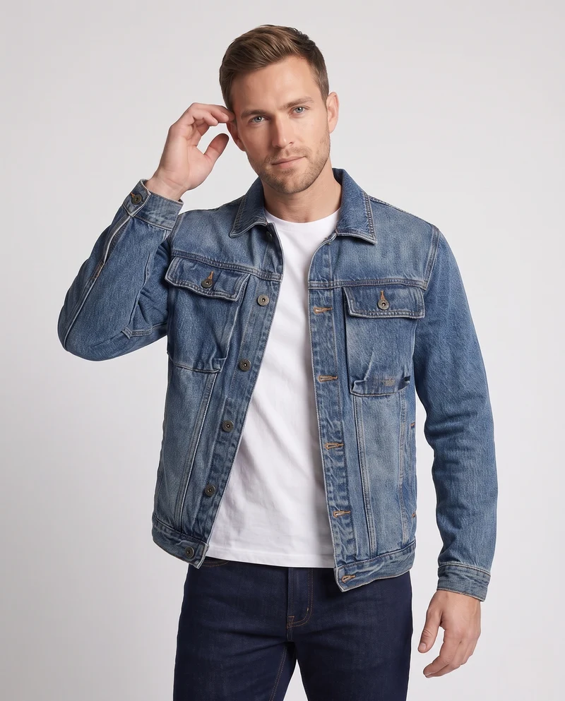 Herren Cargo-Denimhose mit verstärkten Kniepartien, Mehrfach-Taschen und Relaxed-Silhouette Nord Taschen