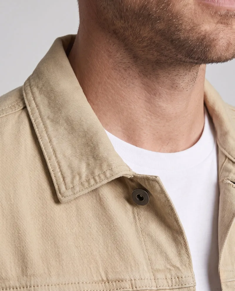Herren Canvas-Utility-Jacke im Truckerstil mit Brustklappen und kontrastknöpfen Nord Taschen