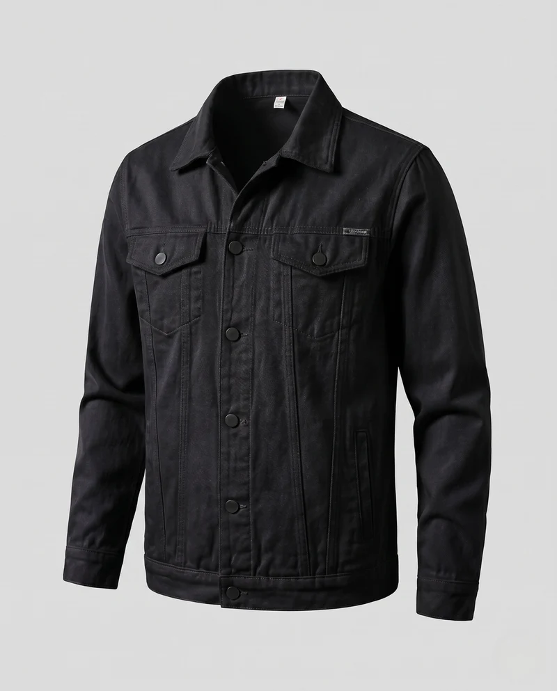 Herren Canvas-Utility-Jacke im Truckerstil mit Brustklappen und kontrastknöpfen Nord Taschen