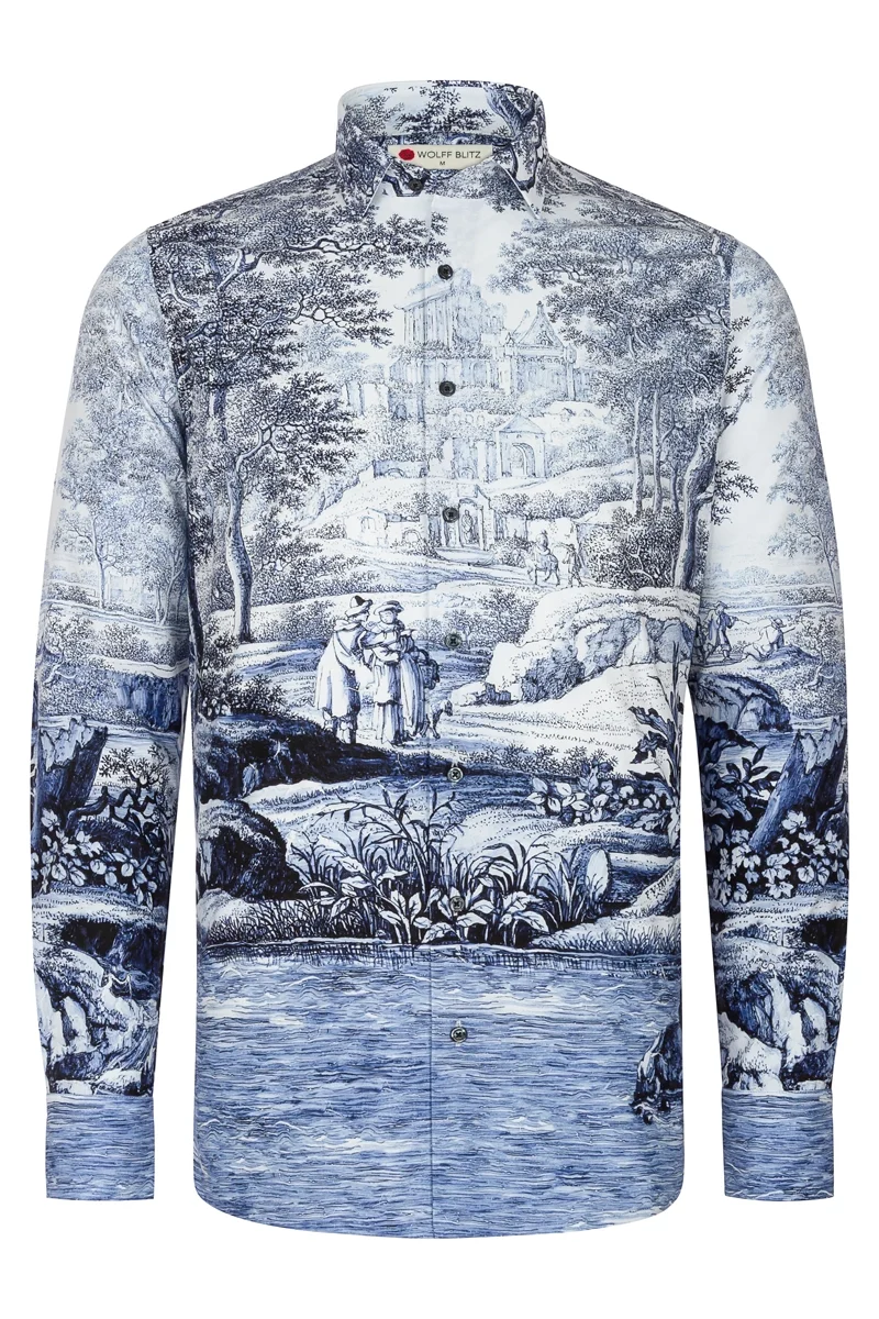Landscape Inspired by F. van Frytom Long Sleeve Men's Shirt