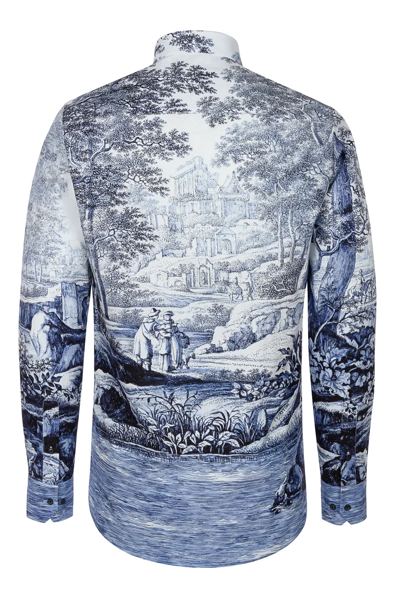 Landscape Inspired by F. van Frytom Long Sleeve Men's Shirt