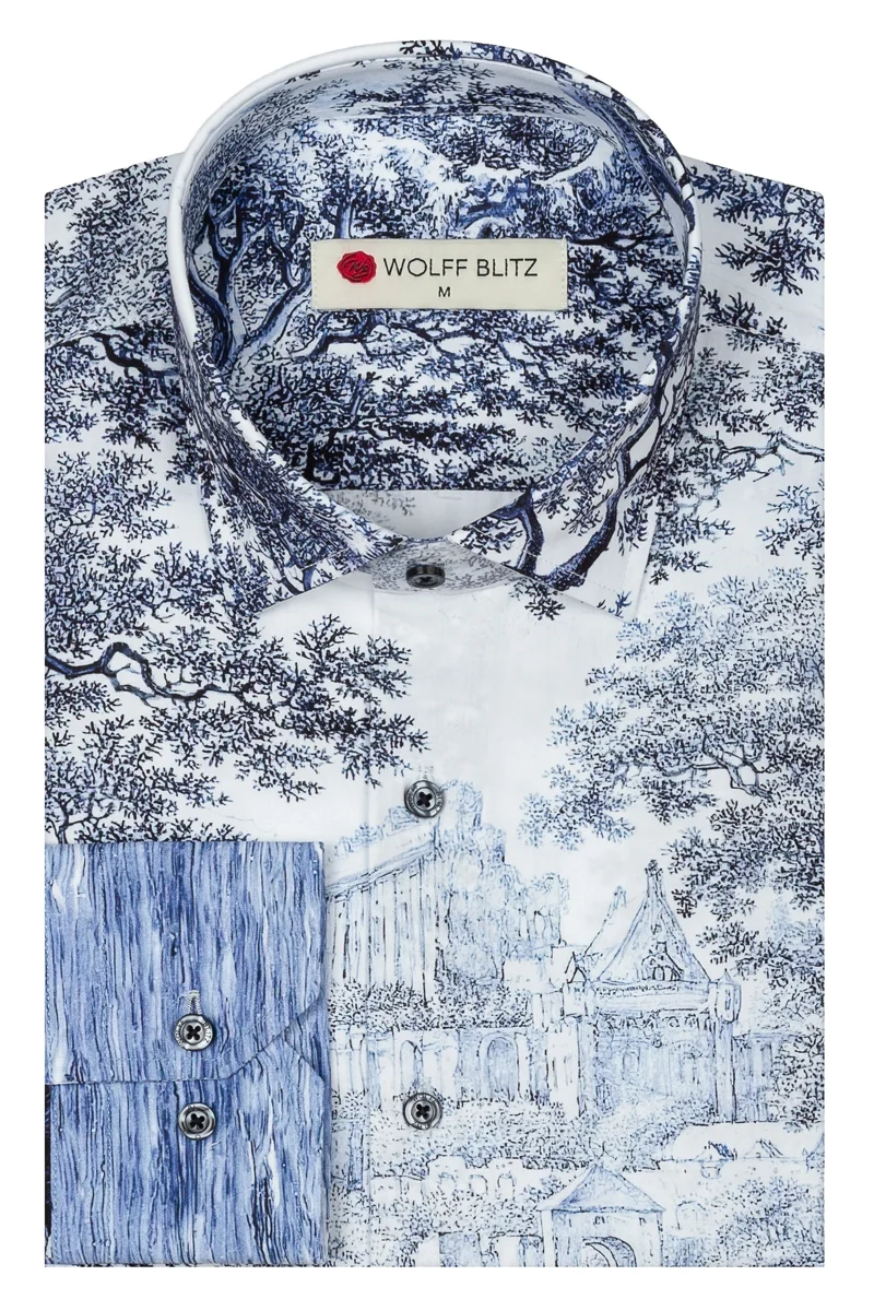 Landscape Inspired by F. van Frytom Long Sleeve Men's Shirt