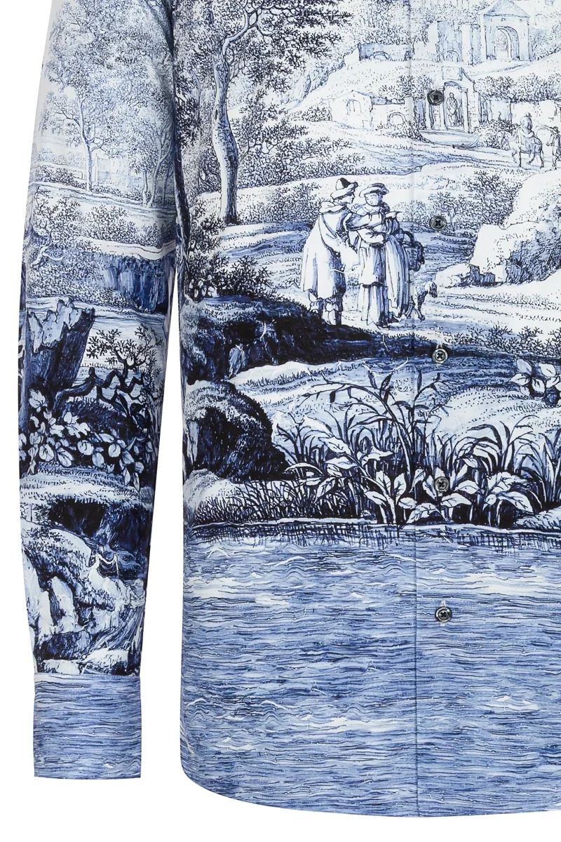 Landscape Inspired by F. van Frytom Long Sleeve Men's Shirt