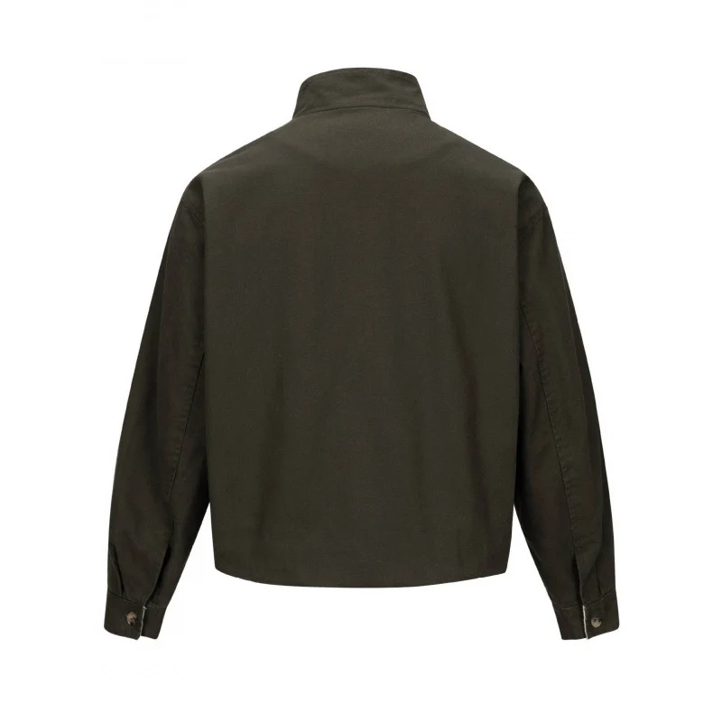 Herren Kurz geschnittene kastige Canvas‑Jacke mit Nietenbesatz und Stehkragen Nord Taschen