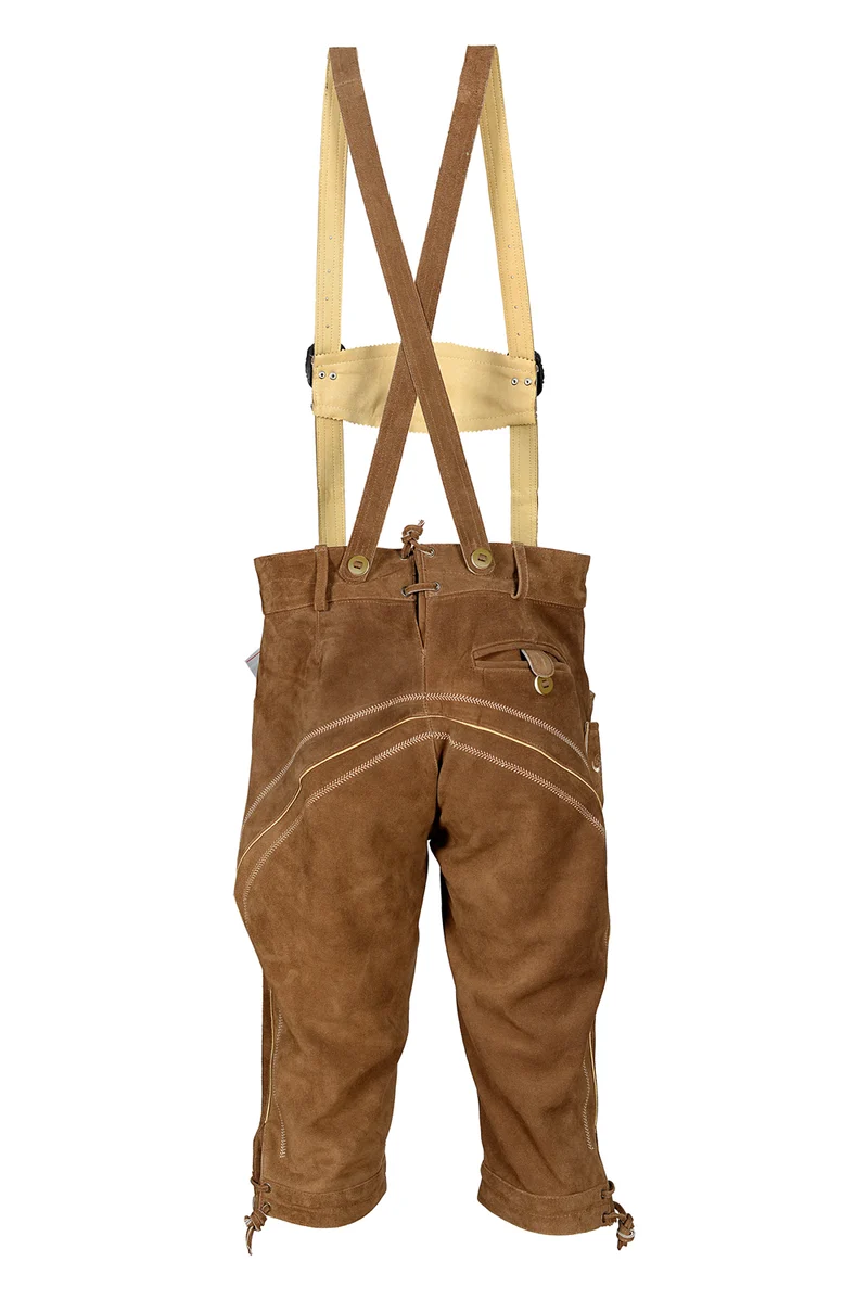 Herren Kniebund Lederhose Hellbraun mit passendem Hosenträger Gr 48-60 Trachten Lederhose Oktoberfest