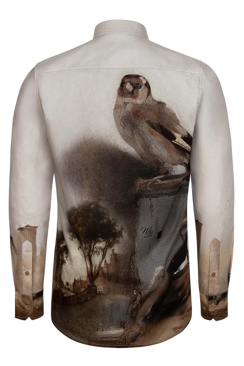 The Goldfinch Print Long Sleeve Shirt for Men