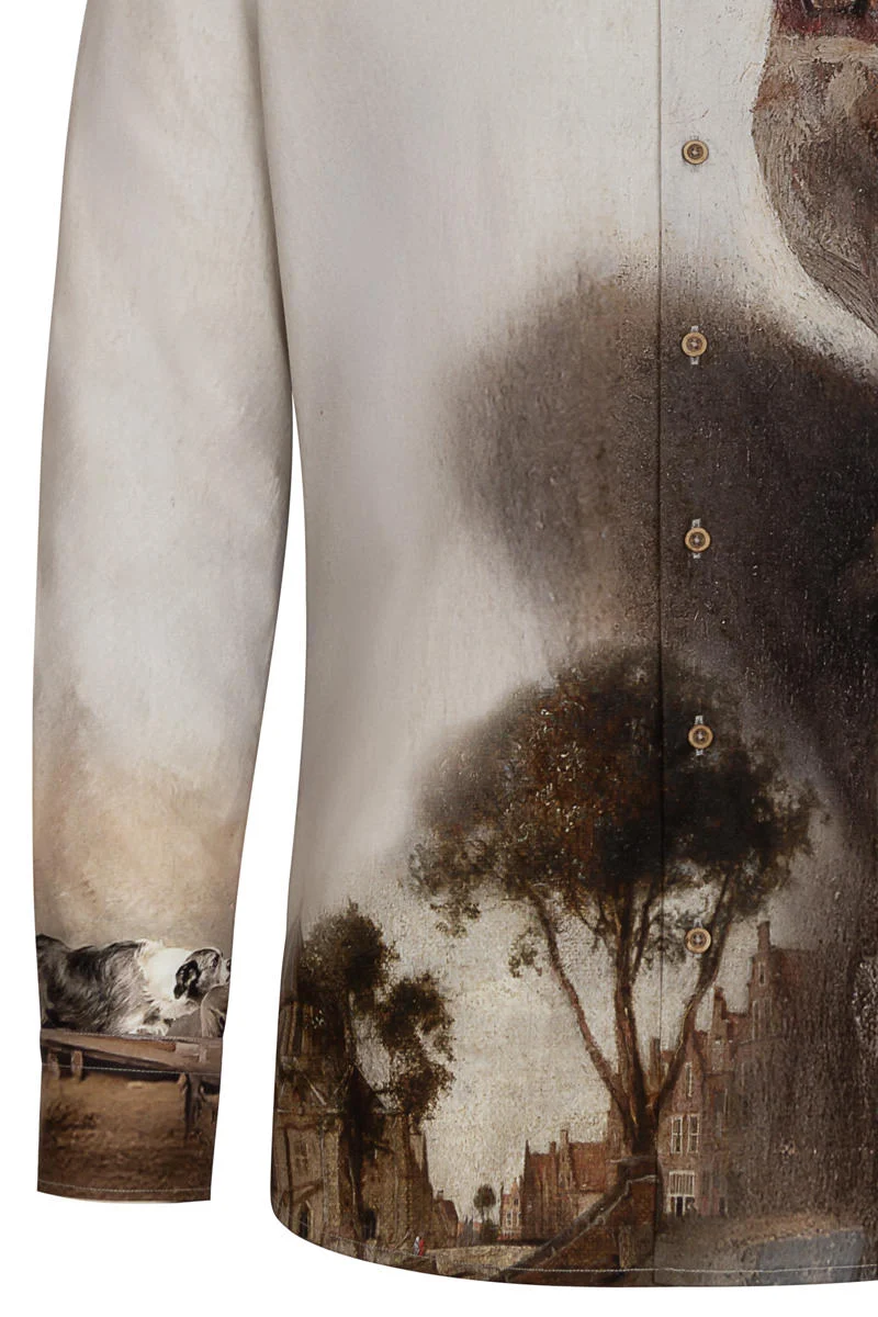 The Goldfinch Print Long Sleeve Shirt for Men