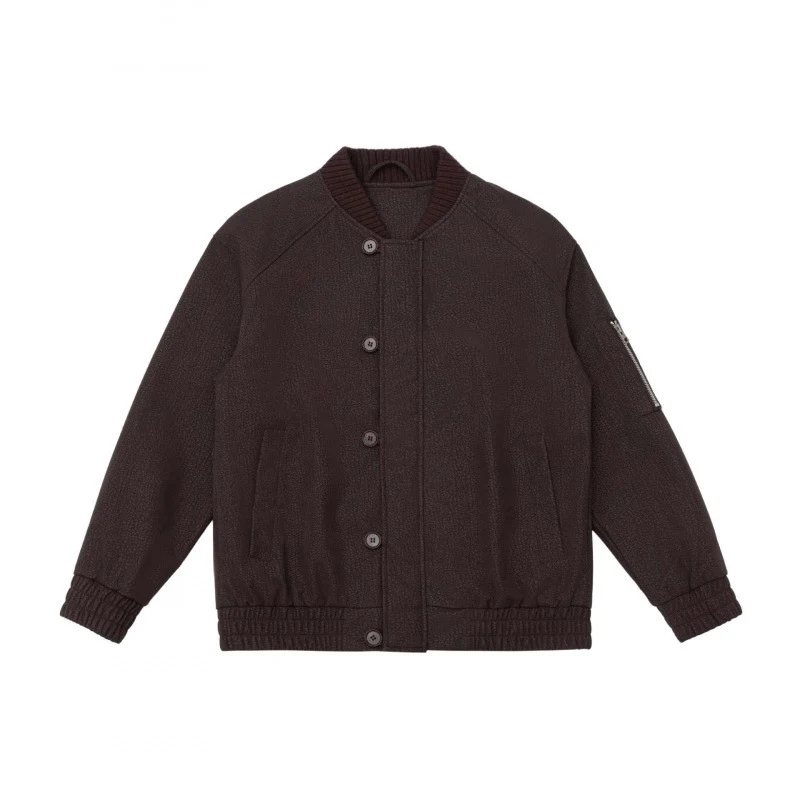 Herren Boxy-Bomberjacke mit strukturiertem Canvas‑Look, geripptem Saum und Ärmeltasche Nord Taschen