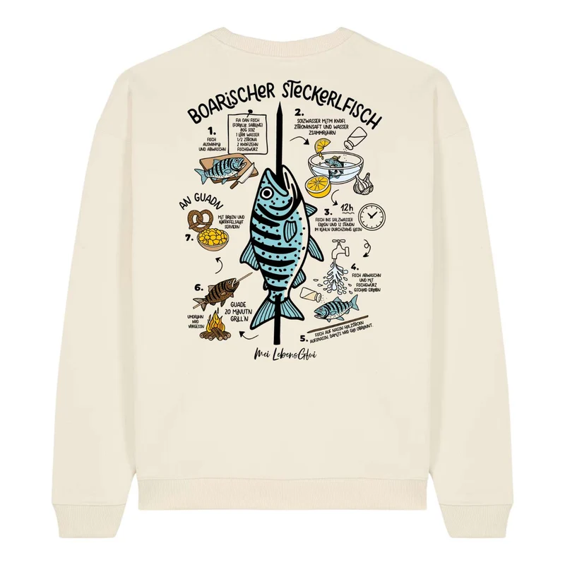 Unisex Rezept Pullover "Steckerlfisch"