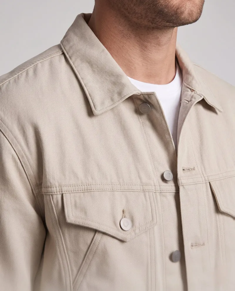 Herren Boxy-Denimjacke mit Druckknopfleiste, überschnittener Schulter und aufgesetzten Brustklappen Nord Taschen