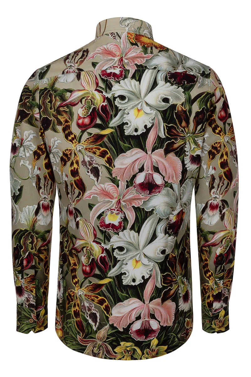 Orchids by Ernst Haeckel Print Long Sleeve Shirt for Men