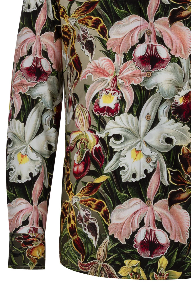 Orchids by Ernst Haeckel Print Long Sleeve Shirt for Men