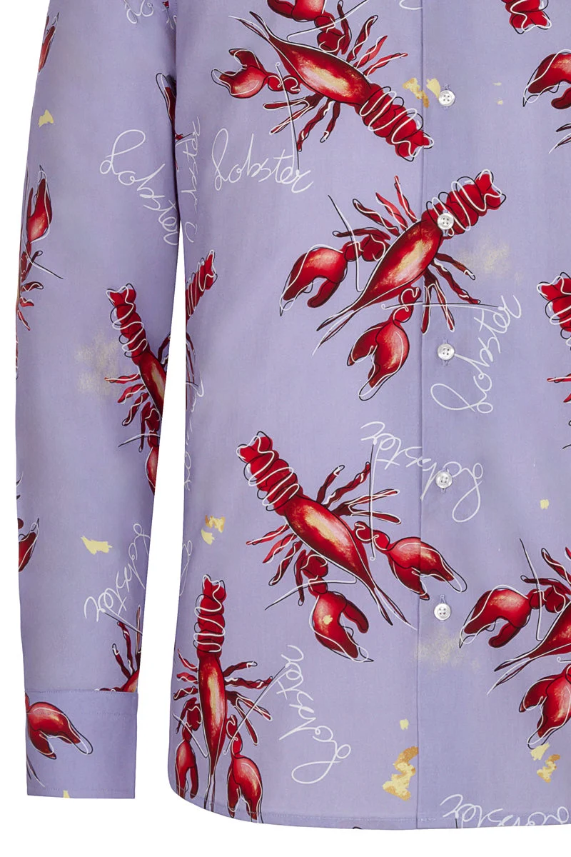 Art by Marianne Lobster Print Long Sleeve Shirt for Men