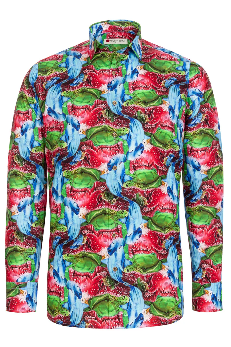 RickMix Print Long Sleeve Shirt for Men