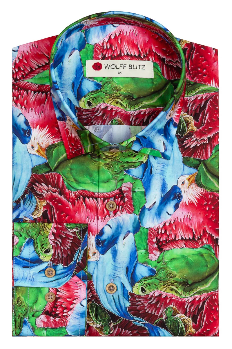 RickMix Print Long Sleeve Shirt for Men