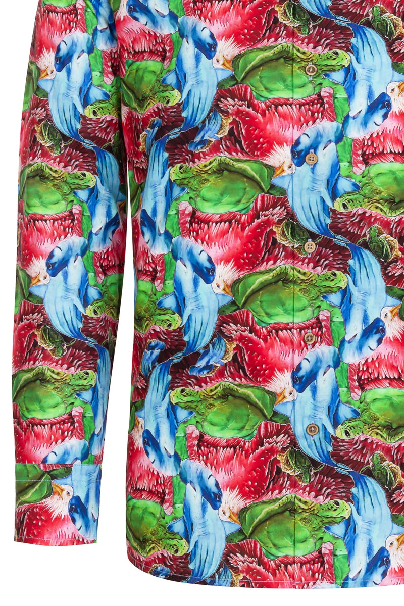 RickMix Print Long Sleeve Shirt for Men