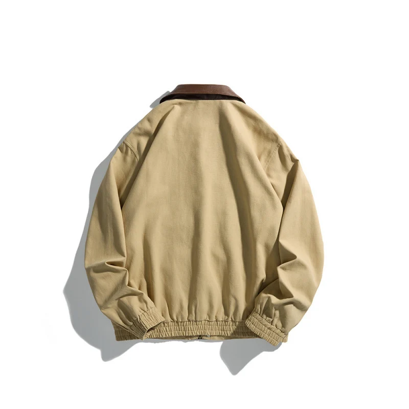 Herren Kurz geschnittene Blousonjacke mit Kunstlederkragen, Druckknopfleiste und elastischen Bündchen Nord Taschen