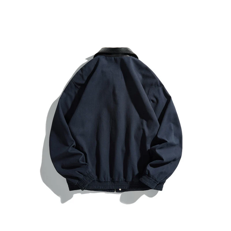 Herren Kurz geschnittene Blousonjacke mit Kunstlederkragen, Druckknopfleiste und elastischen Bündchen Nord Taschen
