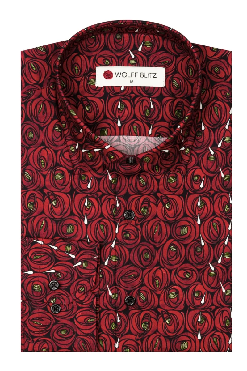 Rose and Teardrops - Rennie Mackintosh Print Long Sleeve Shirts for Men
