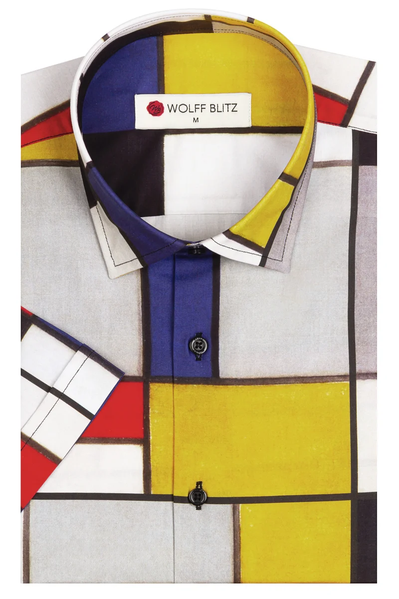 Piet Mondriaan Short Sleeve Men's Shirt