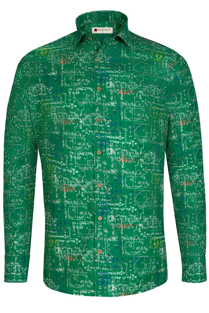 Math Genius Print Long Sleeve Shirt for Men