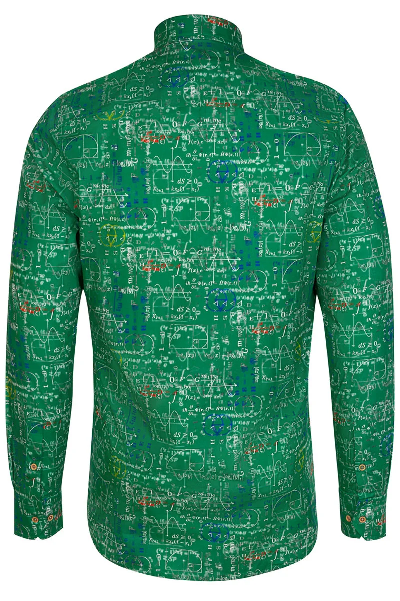 Math Genius Print Long Sleeve Shirt for Men