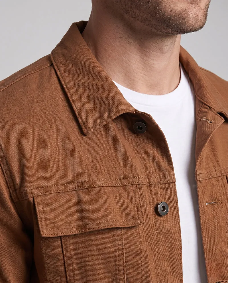 Herren Baumwoll-Utility-Jacke im Trucker-Schnitt mit Brustklappen und gerader Passform Nord Taschen