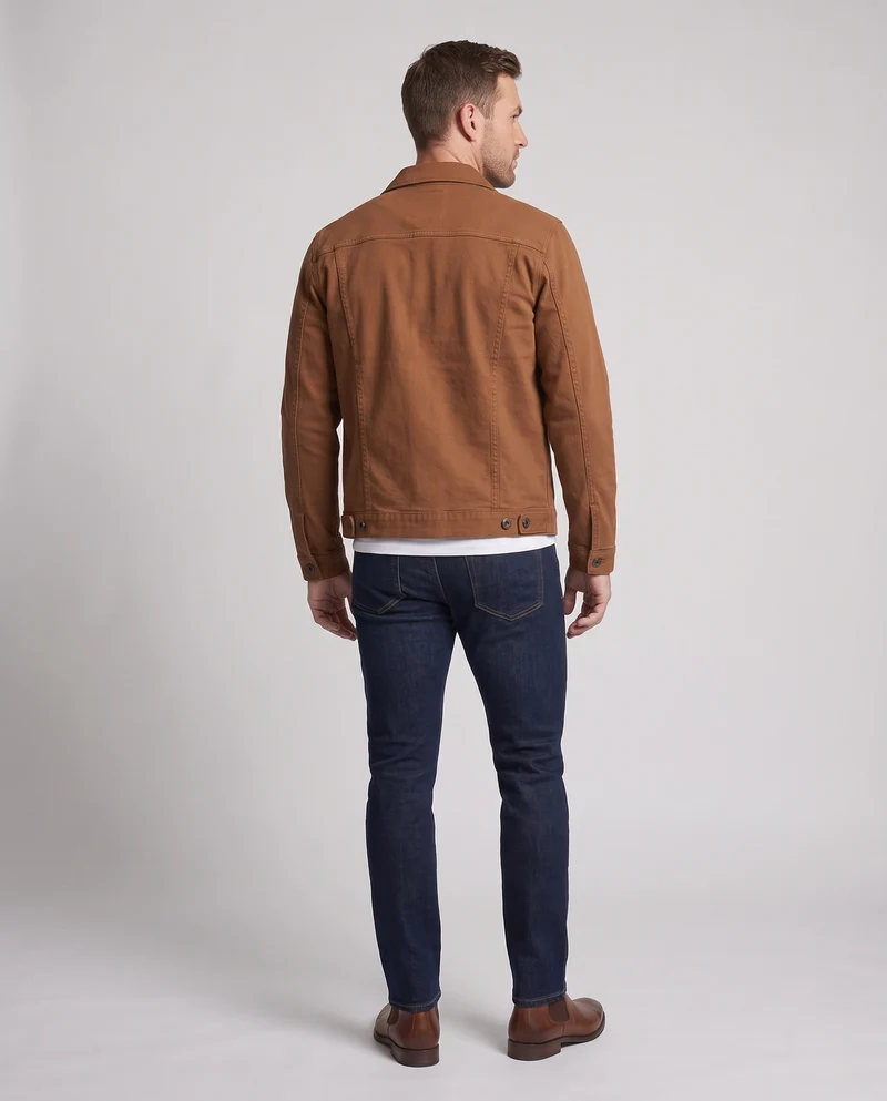 Herren Baumwoll-Utility-Jacke im Trucker-Schnitt mit Brustklappen und gerader Passform Nord Taschen