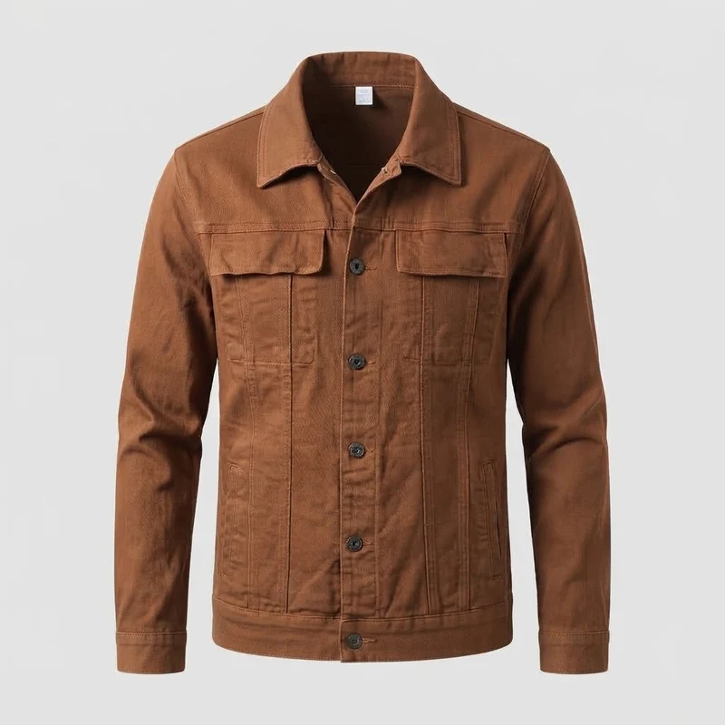 Herren Baumwoll-Utility-Jacke im Trucker-Schnitt mit Brustklappen und gerader Passform Nord Taschen