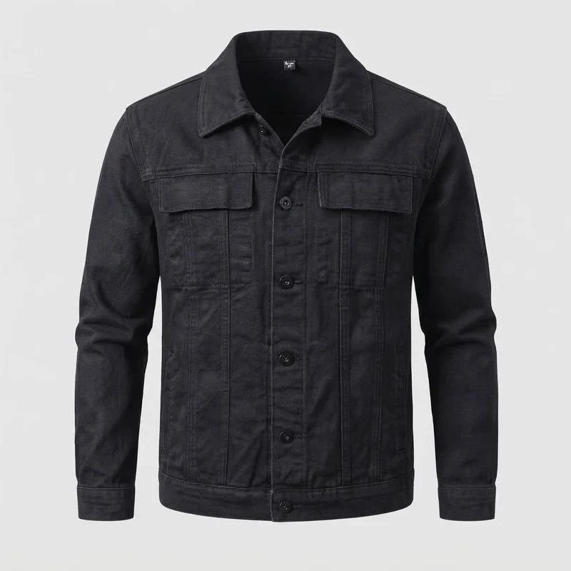 Herren Baumwoll-Utility-Jacke im Trucker-Schnitt mit Brustklappen und gerader Passform Nord Taschen