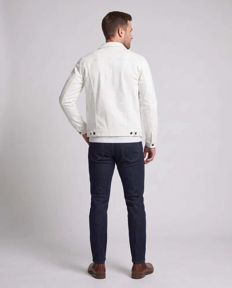 Herren Baumwoll-Denimjacke mit Clean‑Design, Brusttaschen und regulärer Passform Nord Taschen