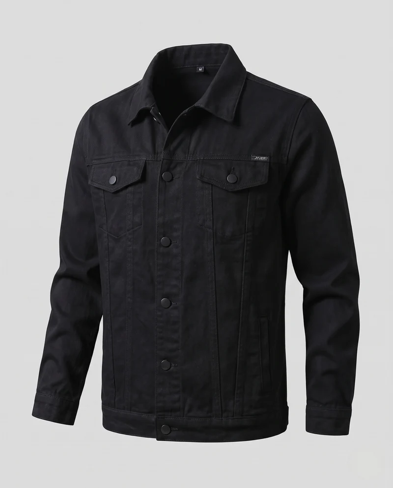 Herren Baumwoll-Denimjacke mit Clean‑Design, Brusttaschen und regulärer Passform Nord Taschen