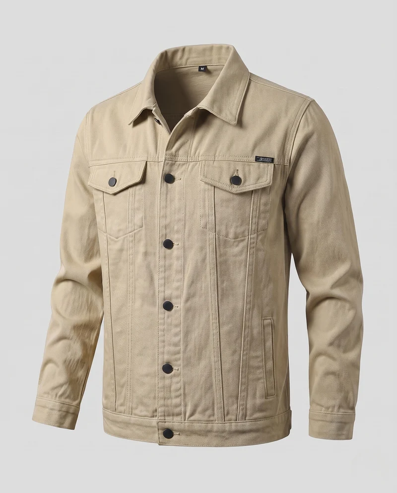 Herren Baumwoll-Denimjacke mit Clean‑Design, Brusttaschen und regulärer Passform Nord Taschen