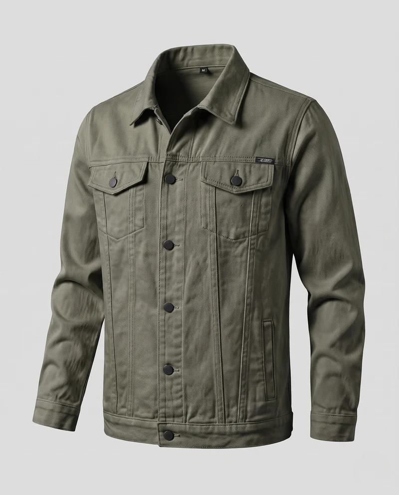 Herren Baumwoll-Denimjacke mit Clean‑Design, Brusttaschen und regulärer Passform Nord Taschen