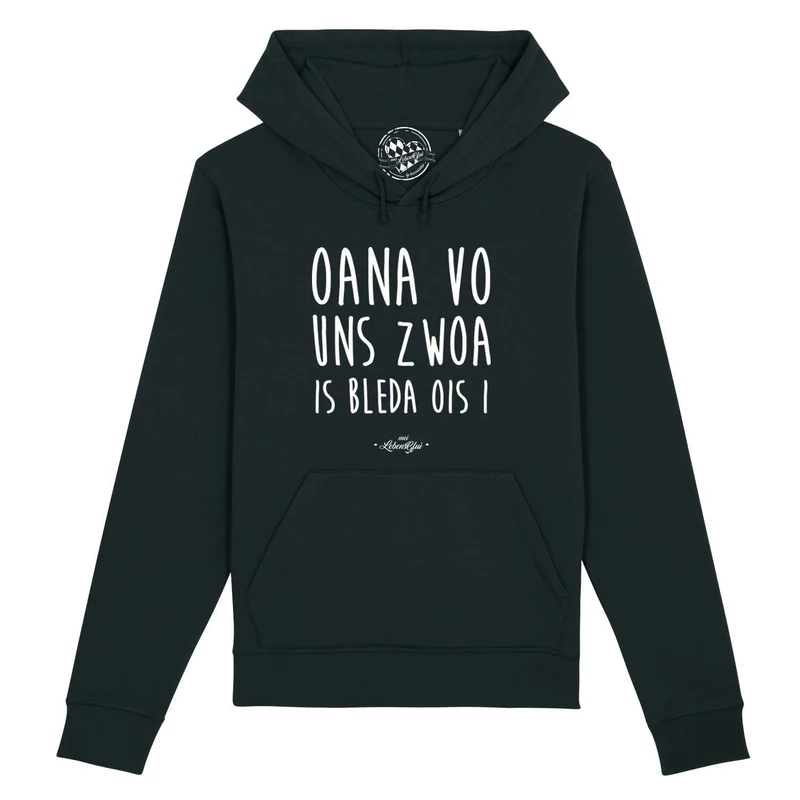 Hoodie "Oana vo uns zwoa..."