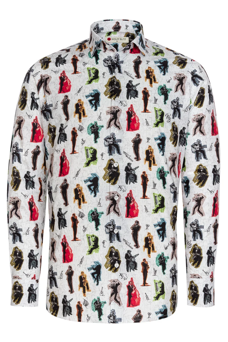 Electric Swing Print Long Sleeve Shirt for Men