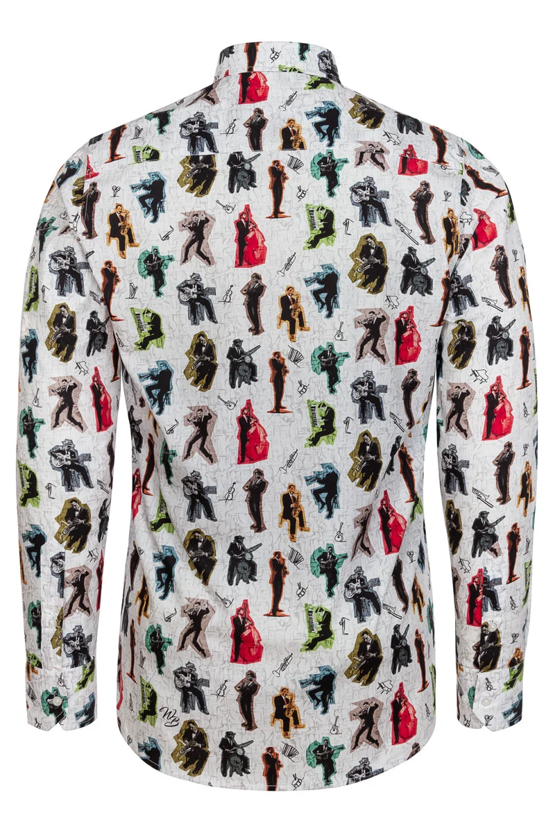 Electric Swing Print Long Sleeve Shirt for Men